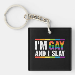 私はゲイで、LGBTQのプライドを誇りに思う キーホルダー