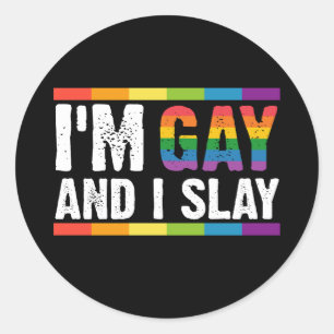 私はゲイで、LGBTQのプライドを誇りに思う ラウンドシール