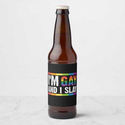 私はゲイでLGBTQゲイプライドを殺す ビールラベル (正面)