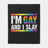 私はゲイでLGBTQゲイプライドを殺す フリースブランケット (正面)