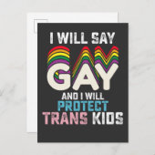 私はゲイと私は子供のLGBTを連絡する インビテーションポストカード (正面/裏面)