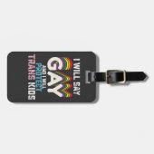 私はゲイと私は子供のLGBTを連絡する ラゲッジタグ (正面横)