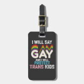 私はゲイと私は子供のLGBTを連絡する ラゲッジタグ (正面縦)