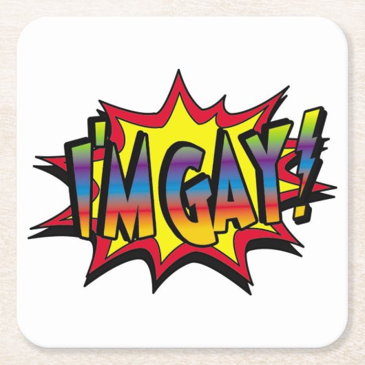 私はゲイバースト スクエアペーパーコースター (正面)