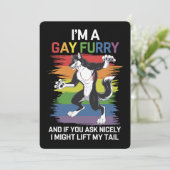私はゲイフューリーキツネレインボーLGBTQプライド 招待状 (スタンド正面)