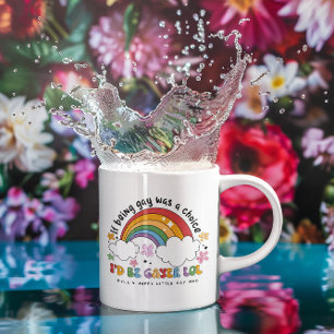 私はゲイヤーになる LGBTQレインボープライドモノグラム コーヒーマグカップ