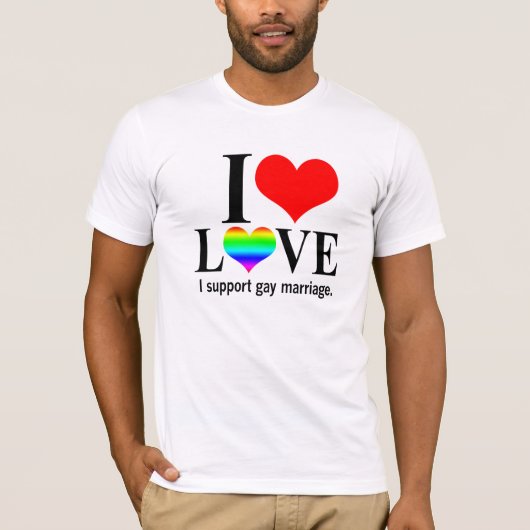 私はゲイ同志の結婚を支えます Tシャツ (正面)