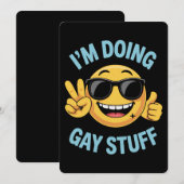 私はゲイ物ミームおもしろいLGBTQプライド 招待状 (正面/裏面)