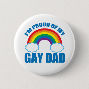 私はゲイ誇りを持ったパパLGBTQ父の日のプライド 缶バッジ