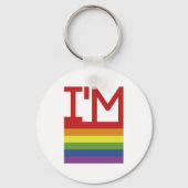 私はゲイ |レインボーフラグ キーホルダー (正面)