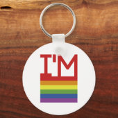 私はゲイ |レインボーフラグ キーホルダー (正面)