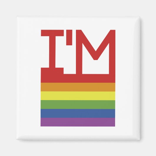 私はゲイ |レインボーフラグ マグネット (正面)