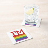 私はゲイ|虹の旗 スクエアペーパーコースター (インサイチュ)