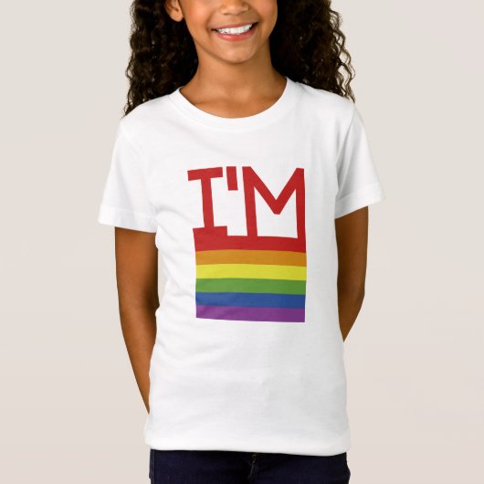私はゲイ|虹の旗 Tシャツ (正面)