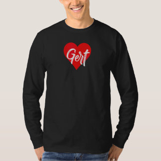私はゲルトという名前に恋してる ハート Tシャツ