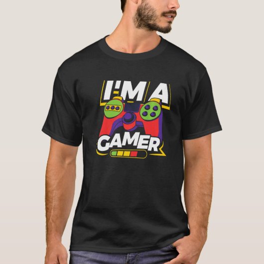 私はゲーマービデオゲームプレーヤーおたくギークPcコンソール Tシャツ (正面)