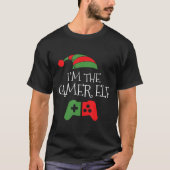 私はゲーマー小妖精や小人マッチングファミリークリスマスおもしろいだ Tシャツ (正面)