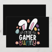 私はゲーマーBunnyゲーミングイースターマッチング 招待状 (正面/裏面)