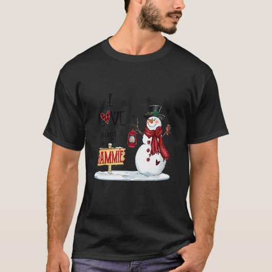 私はゲーミー雪だるまクリスマスキュートグランドが大好き Tシャツ (正面)