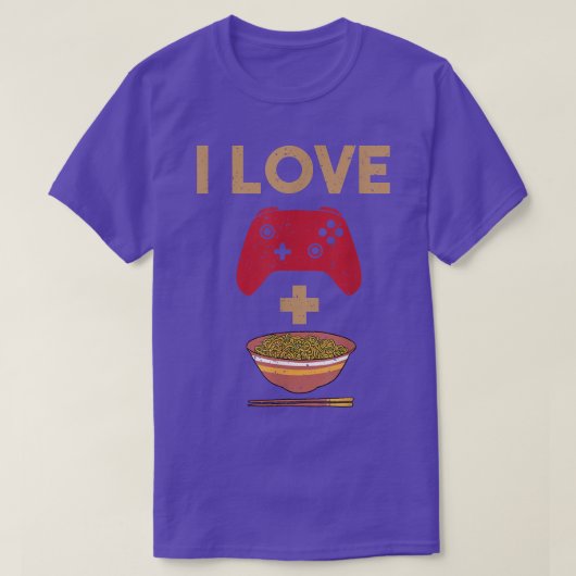 私はゲームとラーメンが大好き Tシャツ (デザイン正面)