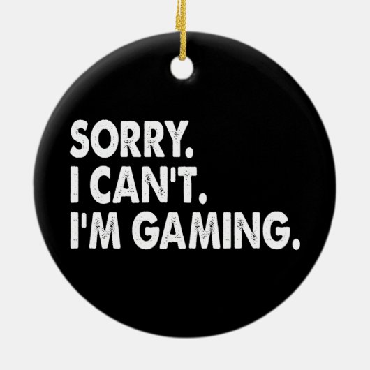 私はゲームのビデオゲームゲーマーおもしろいギフトごめんなさい私はca セラミックオーナメント (裏面)