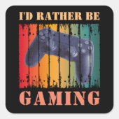 私はゲームをしたい スクエアシール (正面)