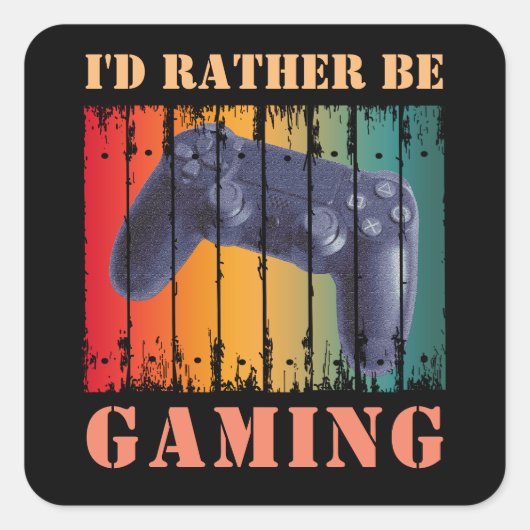 私はゲームをしたい スクエアシール (正面)