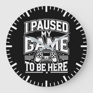 私はゲームを一時停止ここに来る – おもしろい Gaming Gamer ラージ壁時計