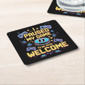 私はゲームを一時停止してここに歓迎ゲーマーギフト スクエアペーパーコースター (アングル)