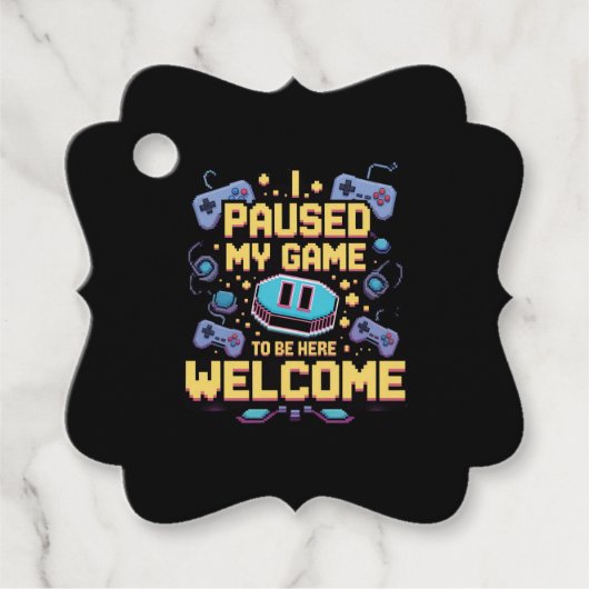 私はゲームを一時停止してここに歓迎ゲーマーギフト フェイバータグ (正面)