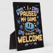 私はゲームを一時停止してここに歓迎ゲーマーギフト フォトプラーク (側面)