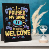 私はゲームを一時停止してここに歓迎ゲーマーギフト フォトプラーク (側面)