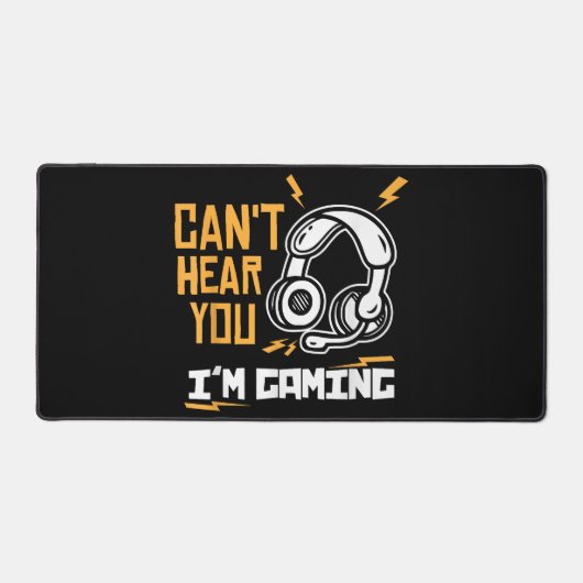 私はゲームを聞くことができない – Gamer & Gamer デスクマット (正面)