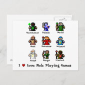 私はゲームを遊ぶ役割を愛します ポストカード (正面/裏面)