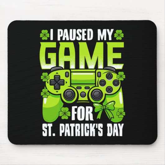 私はゲームをSt patricks dayのビデオゲームIrのために一時停止 マウスパッド (正面)