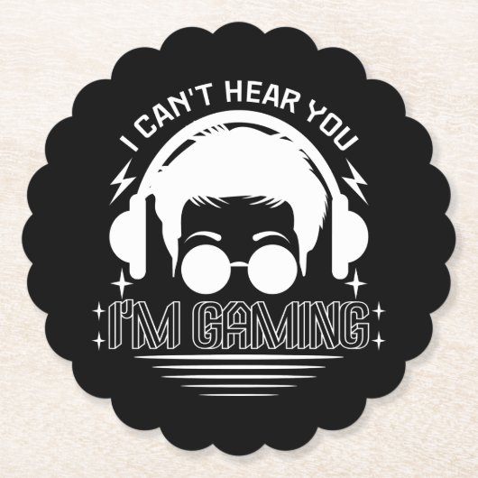 私はゲーム愛好家であるあなたを聞こおもしろいえない ペーパーコースター (正面)