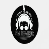 私はゲーム愛好家であるあなたを聞こおもしろいえない メタルオーナメント (正面左)