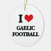 私はゲール族のフットボールを愛します セラミックオーナメント (左)