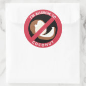 私はココナッツ食品アレルギーのシンボルキッズにアレルギーがある ラウンドシール (バッグ)