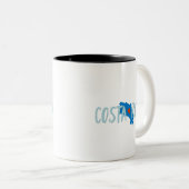 私はコスタリカの地図の記念品のコーヒーを愛します ツートーンマグカップ (正面右)