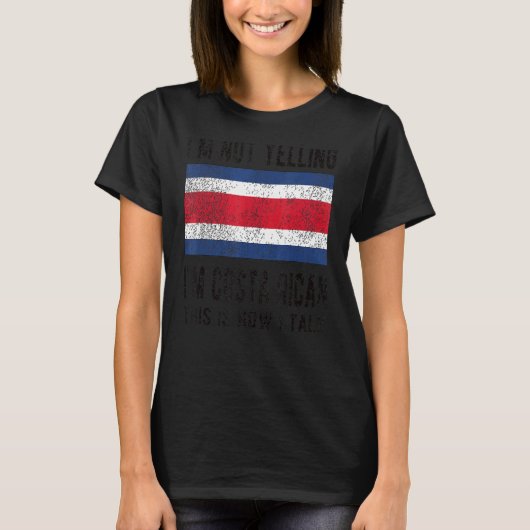 私はコスタリカルーツコスタリカ国旗ではない Tシャツ (正面)