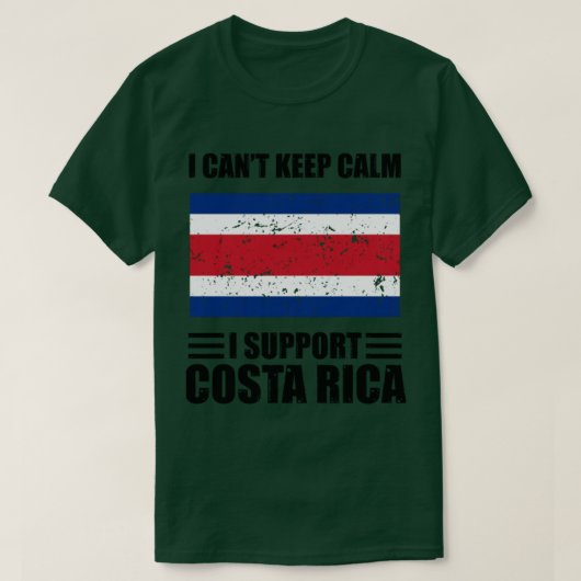 私はコスタ保リカサッカー選手をサポートして落ち着けない Tシャツ (デザイン正面)