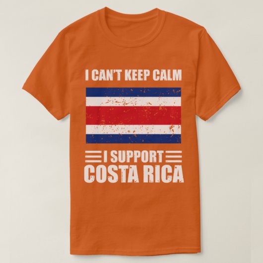 私はコスタ保リカサッカー選手をサポートして落ち着けない Tシャツ (デザイン正面)