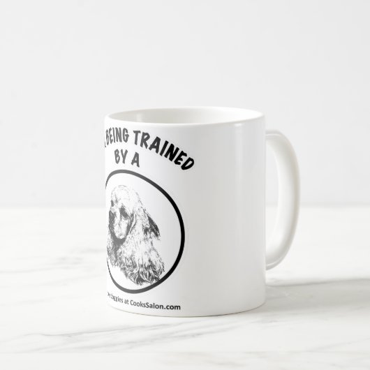 私はコッカースパニエル犬に訓練されている コーヒーマグカップ (正面右)