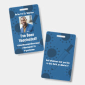 私はコビッド19の予防接種を受けました深いブルー バッジ (正面&裏面)