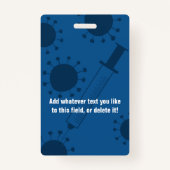 私はコビッド19の予防接種を受けました深いブルー バッジ (裏面)