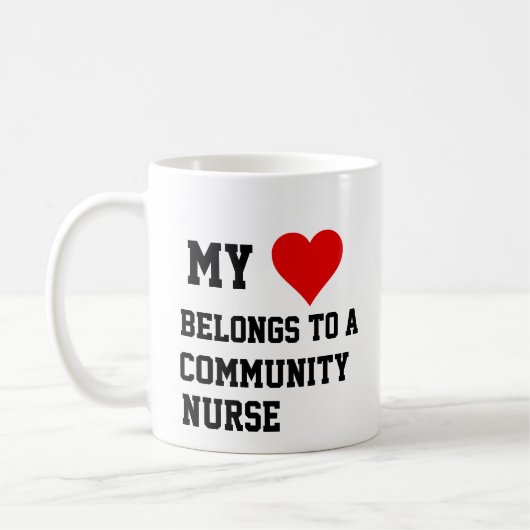 私はコミュニティナースマグに所属している コーヒーマグカップ (左)