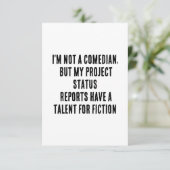 私はコメディアンではないが、プロジェクトの進捗レポート サンキューカード (スタンド正面)