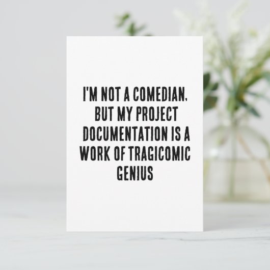 私はコメディアンではなく、プロジェクトのドキュメントを持っている サンキューカード (スタンド正面)