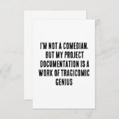 私はコメディアンではなく、プロジェクトのドキュメントを持っている サンキューカード (正面/裏面)